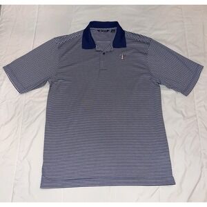 Cutter & Buck Texas Rangers Performance Polo – White Blue Stripe – Men's LT‎